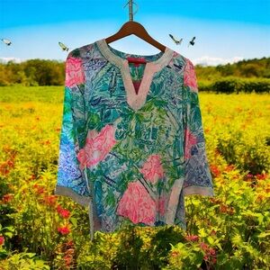 Lilly Pulitzer sequin embellished tunic.. bohemian queen.. size xs ., runs large